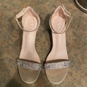 All over crystal heel